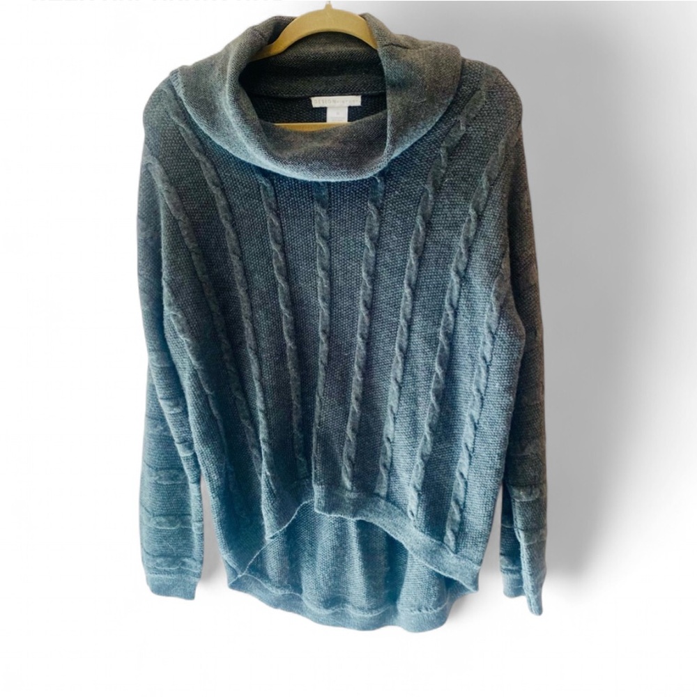 DESIGN HISTORY WOOL BLEND GRAY COWL NECK LONG SLEEVE NEUTRAL SWEATER SIZE MEDIUM